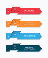 Infographic template with 4 arrows. Can be used for diagram, graph, chart, report, web design