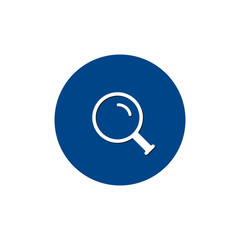 Magnifying glass icon, vector magnifier or loupe sign on circle
