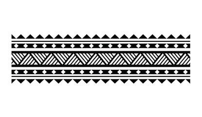 Tattoo tribal maori pattern bracelet, polynesian ornamental  border design seamless vector