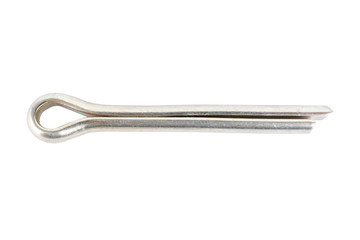 Steel pin on white background