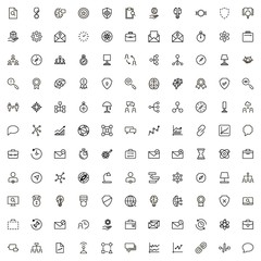 Partnership line icon set