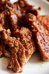 Grilling Korean marinated pork 