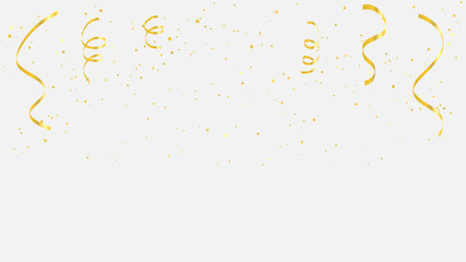 Celebration background template with confetti gold ribbons. luxury greeting rich card.