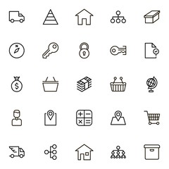 Real estate line icon set.