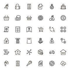 Real estate line icon set.
