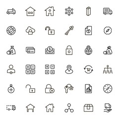 Real estate line icon set.
