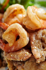 fried shrimps with sauce