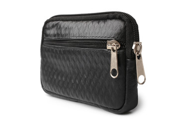 Male black leather purse