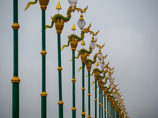 The row of street lamps