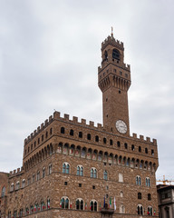 Obraz premium Florence, UNESCO Heritage and home to the Italian Renaissance, full of famous monuments and works of art all over the world. Palazzo Vecchio of the Medici dynasty,