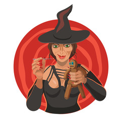 A witch conjures over a doll associated with human energy, which creates for the ritual of her magic to enchant!