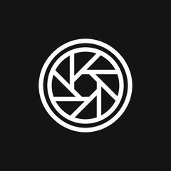 Camera objective icon vector sign symbol for design