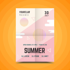 Fototapeta premium Summer party poster.Summer festival vertical flyer template