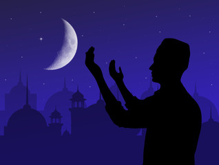Fototapeta na wymiar Muslim man prayer