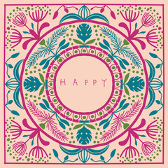 Easter  pattern in Scandinavian style. Editable vector illustration