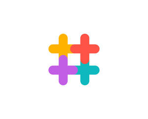 Obraz premium Hashtag symbol cross plus logo icon design template elements