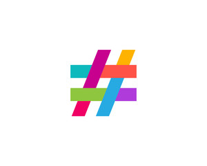 Hashtag symbol logo icon design template elements