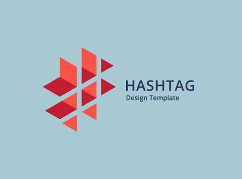 Hashtag symbol logo icon design template elements