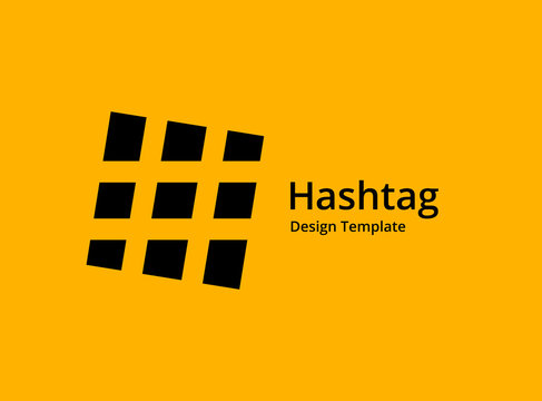 Abstract business logo icon design with hashtag symbol