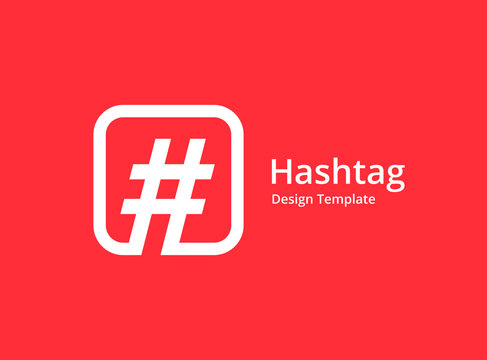 Hashtag symbol logo icon design template elements