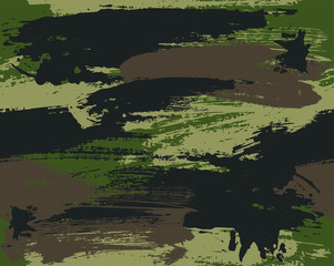 Seamless brushstroke camouflage vector pattern