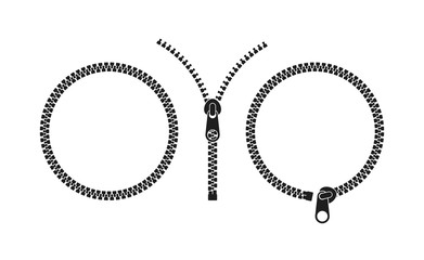 Zipper. Icon set. Isolated zip on white background © Aleksei_7799