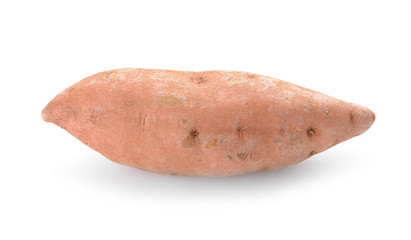 Fresh sweet potato on white background