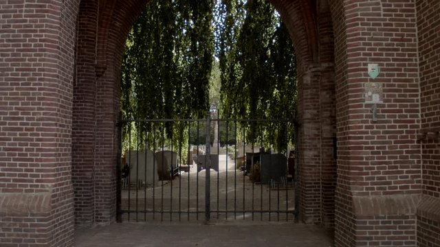 Gates at old cemetery - slider in