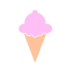 Ice cream scoops vector icon. filled flat sign for mobile concept and web design. Cone ice cream balls glyph icon. Ice Cream sign icon. Sweet symbol.