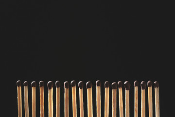 Matches on dark background