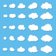 Clouds icon, vector illustration. Cloud symbol or logo, different clouds set