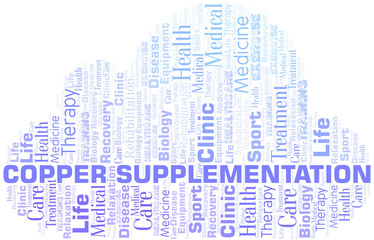 Obraz premium Copper Supplementation word cloud. Wordcloud made with text only.