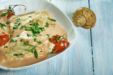 Cod in Creamy Red Roasted Pepper Sauce