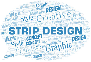 Strip Design word cloud. Wordcloud made with text only.