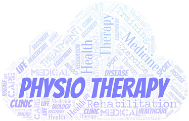 Obraz premium Physio Therapy word cloud. Wordcloud made with text only.
