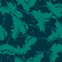 UFO camouflage of various shades of beetle wing, bottle green and harbor blue colors