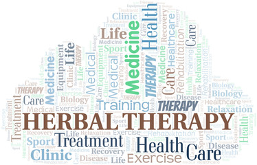 Herbal Therapy word cloud. Wordcloud made with text only.