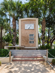 Fototapeta na wymiar Thermometer in South Beach, Miami Beach, USA