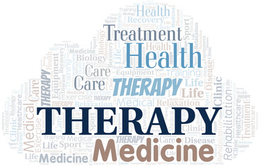 Obraz premium Therapy word cloud. Wordcloud made with text only.
