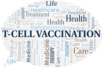 T-Cell Vaccination word cloud. Wordcloud made with text only.