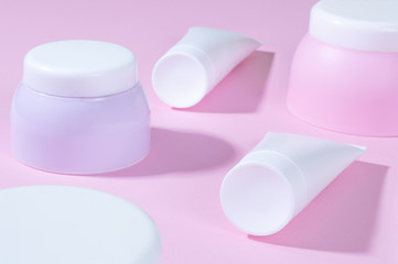A set tubes of creams. Pastel colors. - 271245144