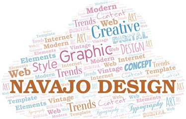 Obraz premium Navajo Design word cloud. Wordcloud made with text only.