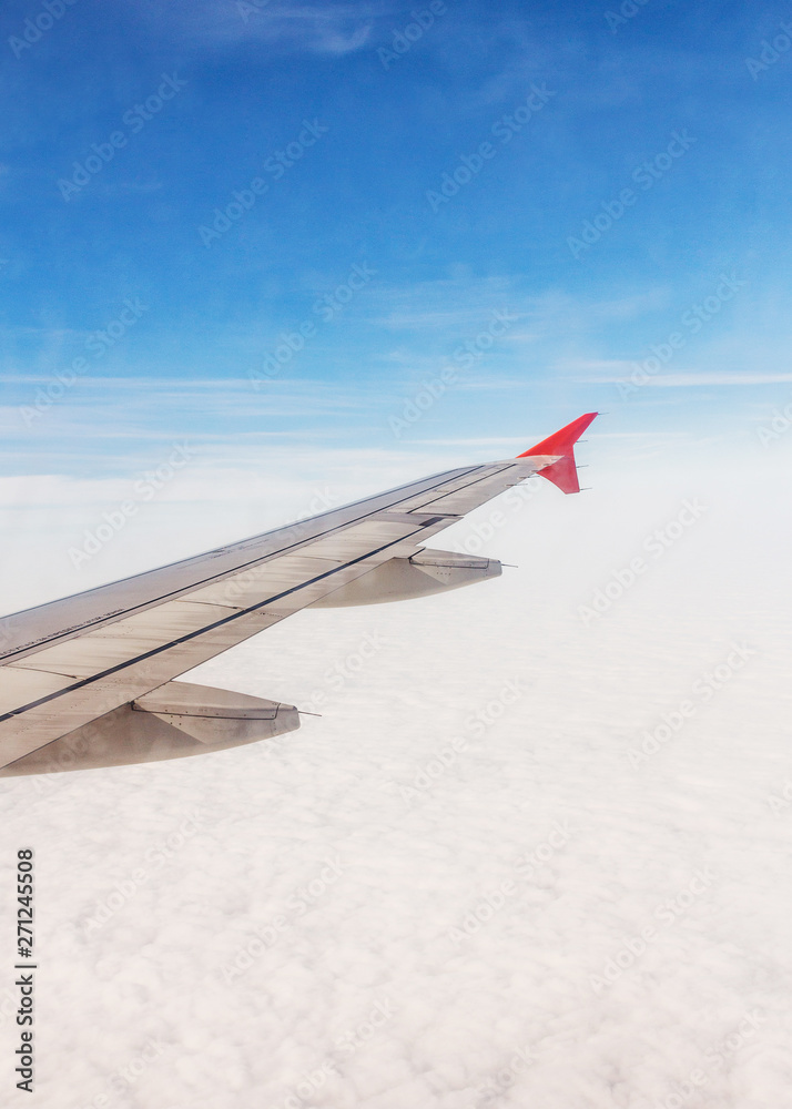 Canvas Prints plane wings and the sky view from the passenger window