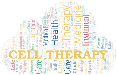 Cell Therapy word cloud. Wordcloud made with text only.