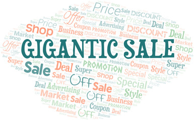 Fototapeta premium Gigantic Sale Word Cloud. Wordcloud Made With Text.