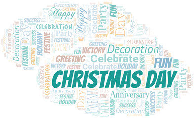 Christmas Day Word Cloud. Wordcloud Made With Text.