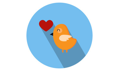 Cute Bird in love vector Illustration