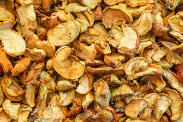 Dried fruits apples background texture