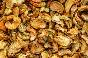 Dried fruits apples background texture