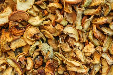 Dried fruits apples background texture